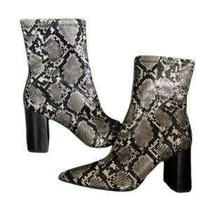 Jeffrey Campbell snakeskin leather booties